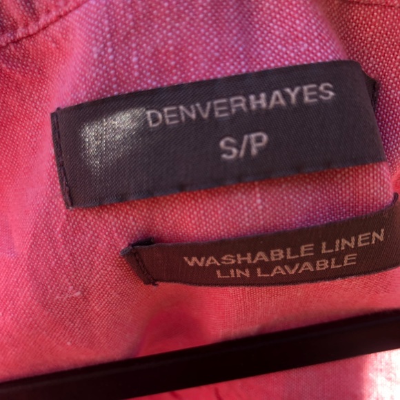 Denver Hayes Washable Linen pink shirt - Picture 2 of 3